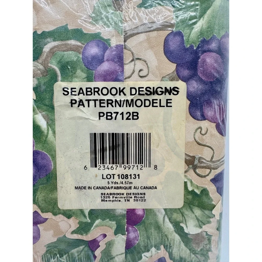Ashbury Place Designs Wallpaper Border 15ft Purple Grapes Vineyard‎ PB712B NEW